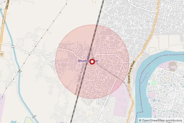 Map showing approximate area covered by Pincode 712124 — Saradapally Bo, Hooghly
