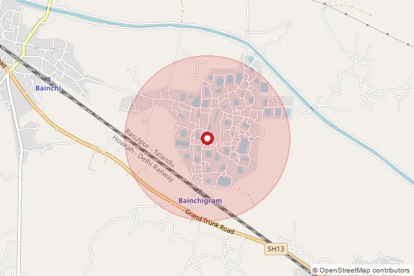 Map showing approximate area covered by Pincode 712135 — Simlagarh Bo, Hooghly