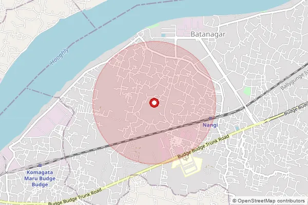 Map showing approximate area covered by Pincode 712136 — Chandannagar Rs So, Hooghly