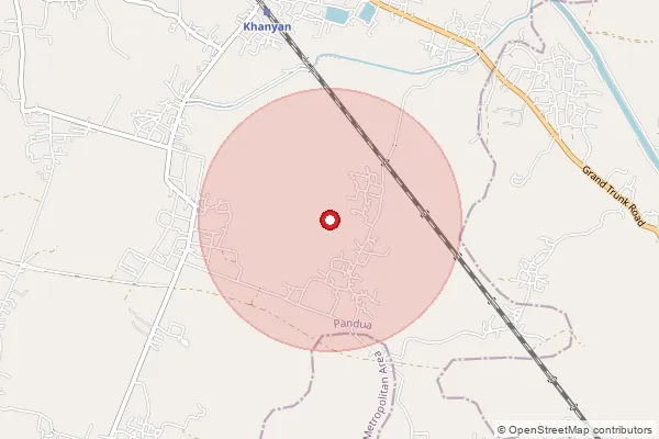 Map showing approximate area covered by Pincode 712148 — Akna Bo, Hooghly