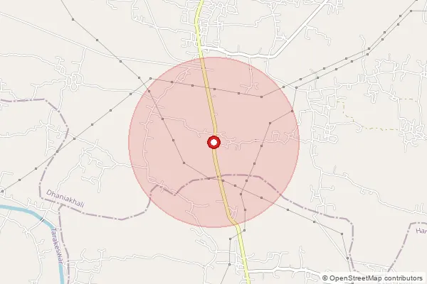 Map showing approximate area covered by Pincode 712301 — Bhandarhati So, Hooghly