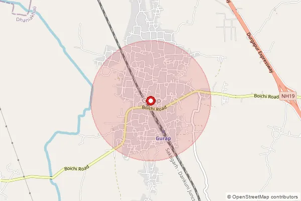 Map showing approximate area covered by Pincode 712303 — Ghosla Bo, Hooghly