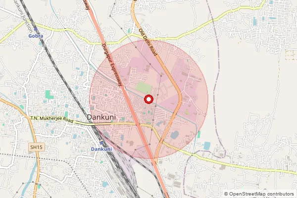 Map showing approximate area covered by Pincode 712310 — Chakundi Bo, Hooghly
