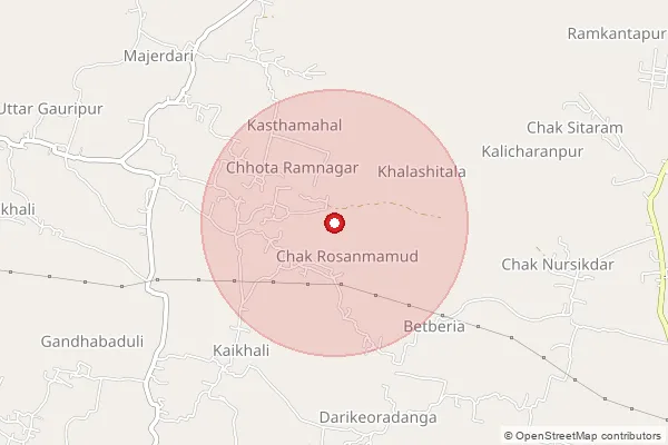 Map showing approximate area covered by Pincode 712503 — Tribeni So, Hooghly