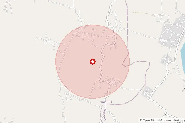 Map showing approximate area covered by Pincode 713124 — Deriapur Bo, Purba Bardhaman