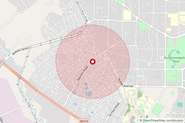 Map showing approximate area covered by Pincode 713213 — Benachity So, Paschim Bardhaman