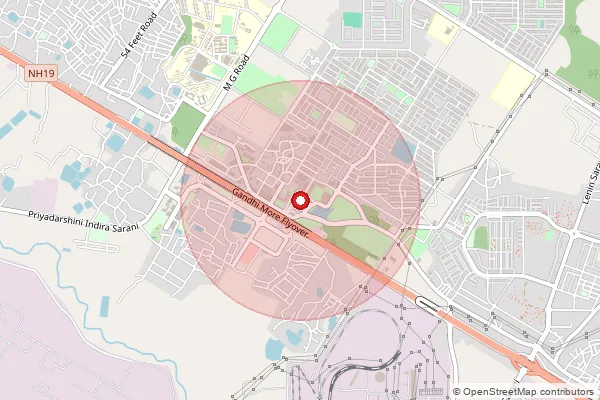 Map showing approximate area covered by Pincode 713216 — City Centre So, Paschim Bardhaman