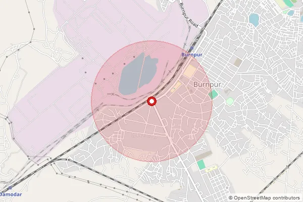 Map showing approximate area covered by Pincode 713325 — Radhanagar Bo, Paschim Bardhaman
