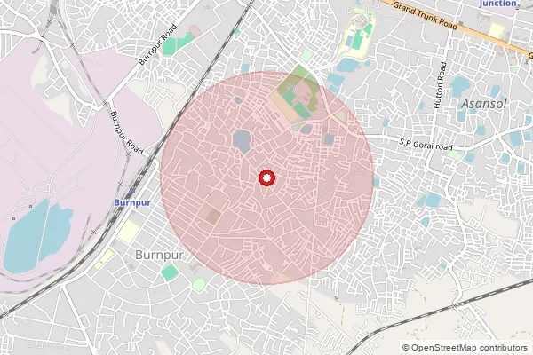 Map showing approximate area covered by Pincode 713330 — Charanpur So, Paschim Bardhaman
