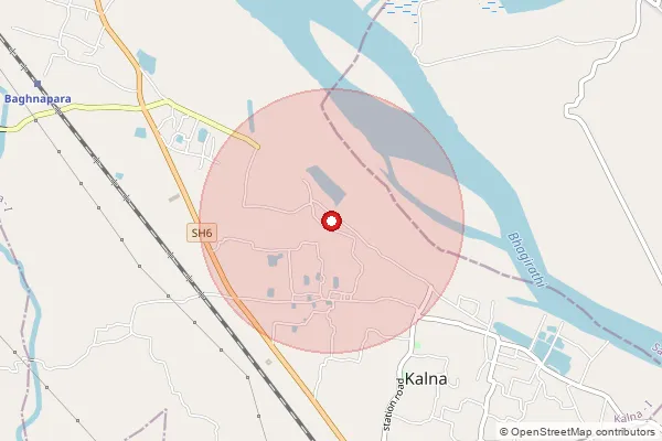 Map showing approximate area covered by Pincode 713409 — Hatbele Bo, Purba Bardhaman