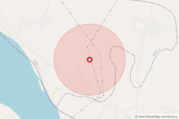 Map showing approximate area covered by Pincode 713428 — Belan Bo, Purba Bardhaman