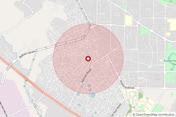 Map showing approximate area covered by Pincode 713512 — Agradwip Bo, Purba Bardhaman
