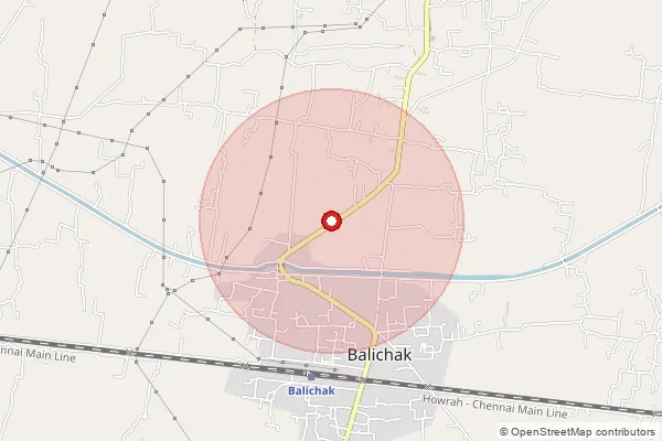 Map showing approximate area covered by Pincode 721126 — Chhota Bhagabanpur Bo, Medinipur West