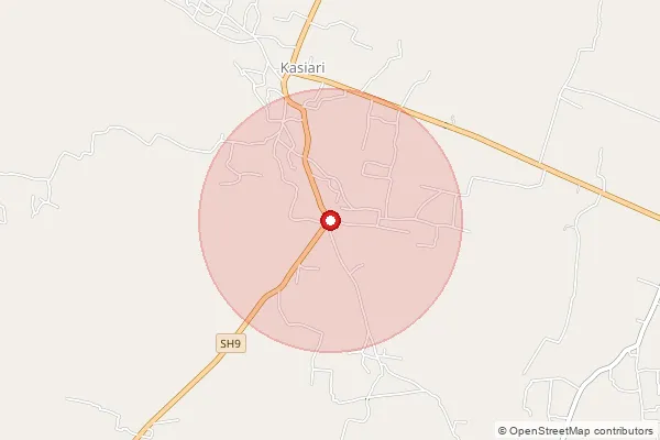 Map showing approximate area covered by Pincode 721133 — Benadiha Bo, Medinipur West