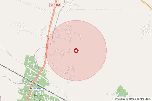 Map showing approximate area covered by Pincode 721137 — Alinan Bo, Medinipur East