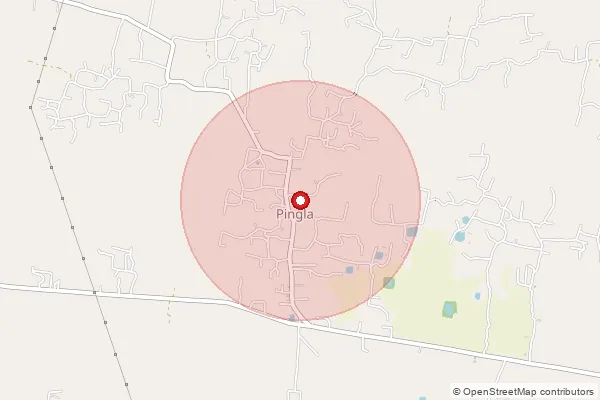 Map showing approximate area covered by Pincode 721140 — Barageria Bo, Medinipur West