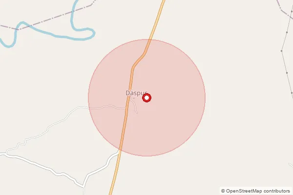 Map showing approximate area covered by Pincode 721211 — Dharampur Bo, Medinipur West