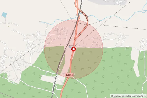Map showing approximate area covered by Pincode 721253 — Dwarigeria Bo, Medinipur West