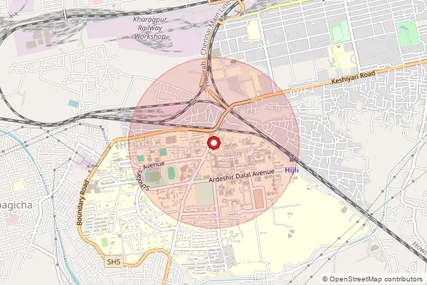 Map showing approximate area covered by Pincode 721302 — Kharagpur Technology So, Medinipur West