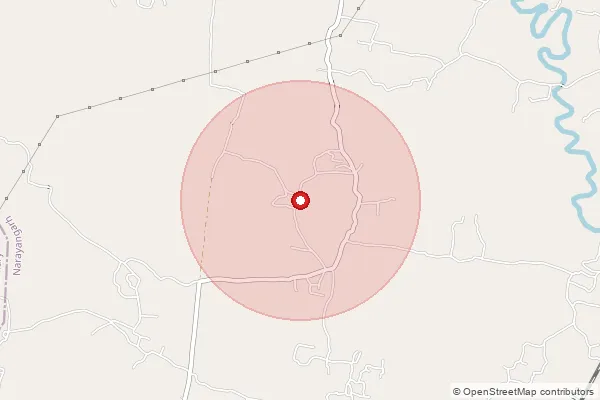 Map showing approximate area covered by Pincode 721424 — Akanda Bo, Medinipur West