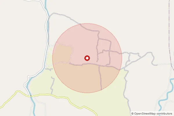 Map showing approximate area covered by Pincode 721425 — Purbaradhapur Bo, Medinipur East