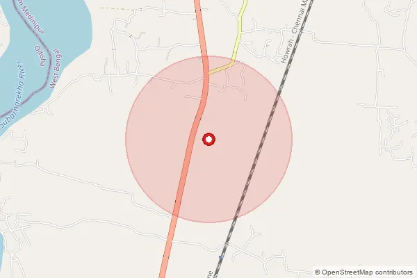 Map showing approximate area covered by Pincode 721426 — Banjhatia Bo, Medinipur West