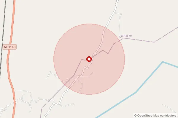 Map showing approximate area covered by Pincode 721427 — Ghoraghata Bo, Medinipur East