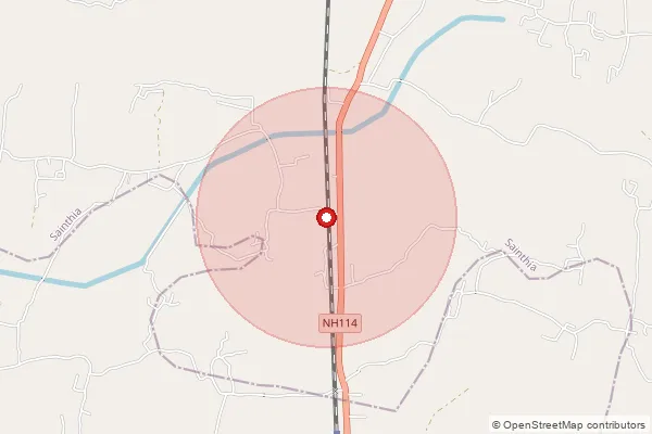 Map showing approximate area covered by Pincode 721437 — Bahurupa Bo, Medinipur West