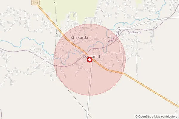 Map showing approximate area covered by Pincode 721445 — Ekarukhi Bo, Medinipur West