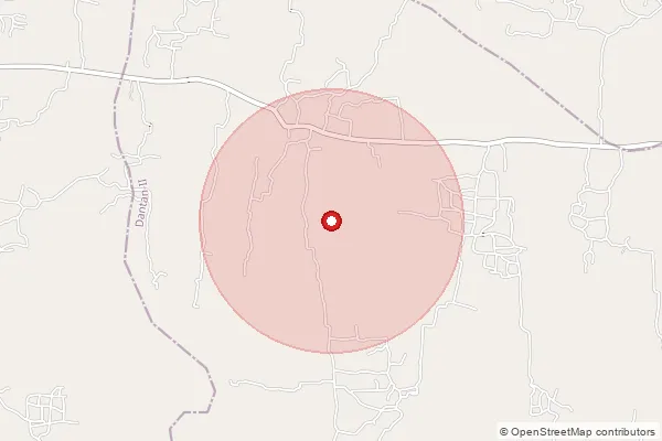 Map showing approximate area covered by Pincode 721451 — Garhmonoharpur Bo, Medinipur West