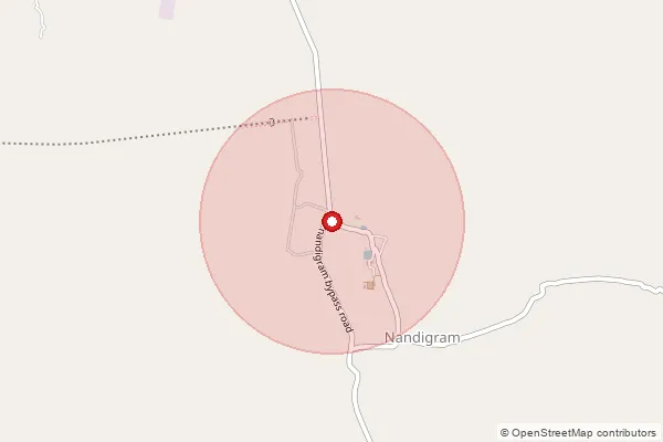 Map showing approximate area covered by Pincode 721455 — Kalindi Teghari Bo, Medinipur East