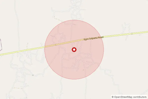 Map showing approximate area covered by Pincode 721457 — Anikola Bo, Medinipur West