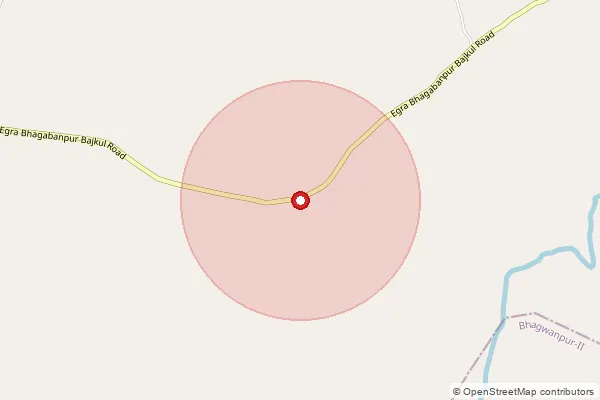 Map showing approximate area covered by Pincode 721458 — Bibhisanpur Bo, Medinipur East