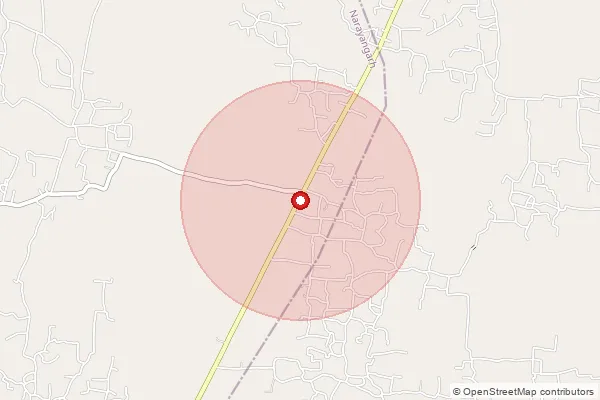 Map showing approximate area covered by Pincode 721467 — Adasimla Bo, Medinipur West