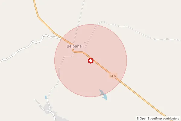 Map showing approximate area covered by Pincode 721501 — Chakadoba Bo, Jhargram