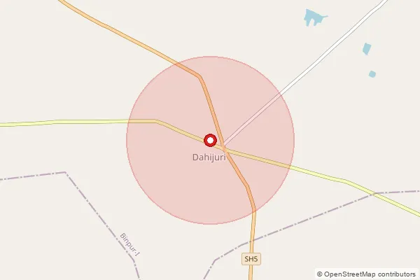 Map showing approximate area covered by Pincode 721504 — Andharia Bo, Jhargram