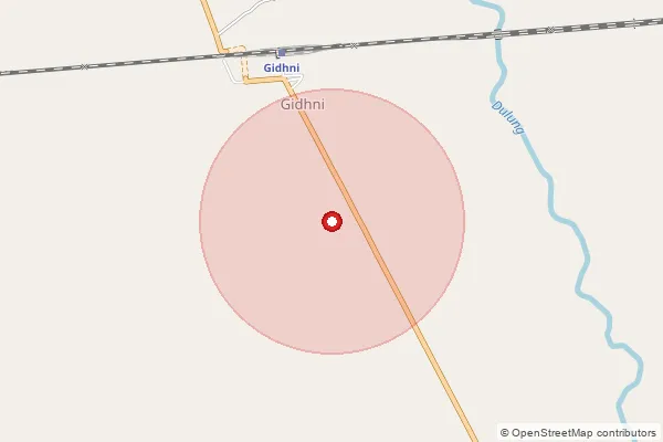 Map showing approximate area covered by Pincode 721505 — Amlatora Bo, Jhargram