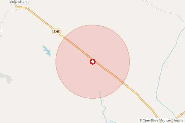Map showing approximate area covered by Pincode 721517 — Laupara Bo, Jhargram
