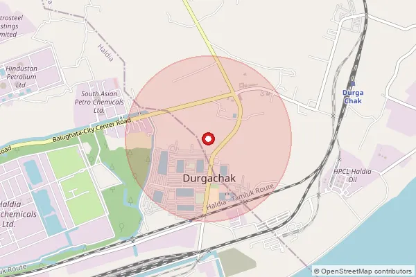 Map showing approximate area covered by Pincode 721602 — Khanjanchak Bo, Medinipur East