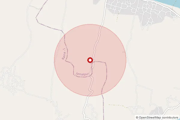 Map showing approximate area covered by Pincode 721632 — Kumarara Bo, Medinipur East