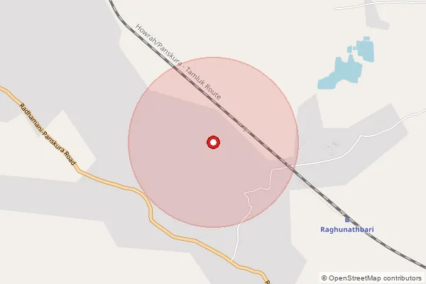 Map showing approximate area covered by Pincode 721634 — Kalagechhia Bara Bo, Medinipur East
