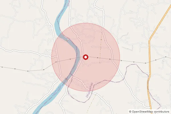 Map showing approximate area covered by Pincode 721651 — Bargoda Bo, Medinipur East