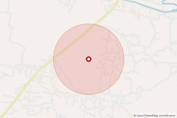 Map showing approximate area covered by Pincode 721652 — Barabhuniakhali Bo, Medinipur East