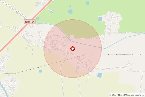 Map showing approximate area covered by Pincode 721653 — Haridaspur Bo, Medinipur East