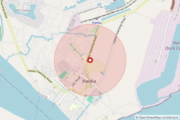 Map showing approximate area covered by Pincode 721658 — Baroda Bo, Medinipur East