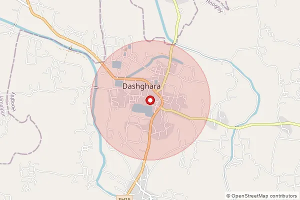Map showing approximate area covered by Pincode 721659 — Brajalalchak Bo, Medinipur East