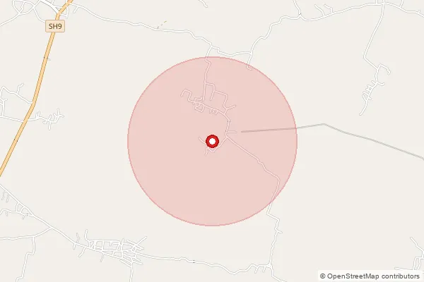 Map showing approximate area covered by Pincode 722134 — Akhuapal Bo, Bankura