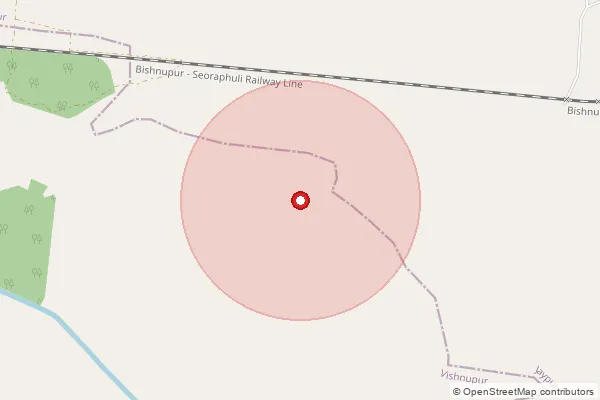 Map showing approximate area covered by Pincode 722138 — Hijaldiha Bo, Bankura