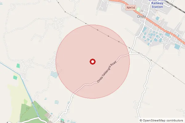 Map showing approximate area covered by Pincode 722146 — Bhagabandh Bo, Bankura