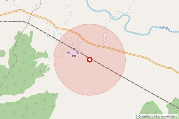 Map showing approximate area covered by Pincode 722147 — Ramsagar So, Bankura